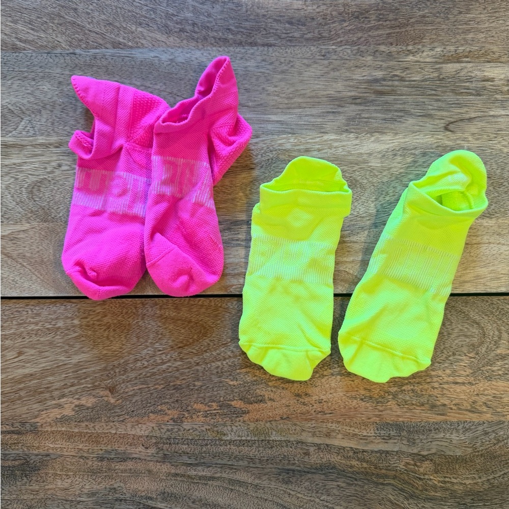 Lululemon Sock Bundle NWOT Bright Pink and Neon Yellow Ankle Socks